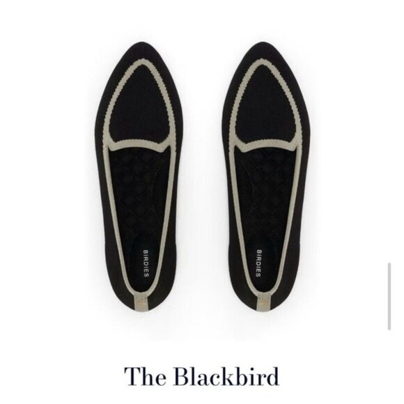 Birdies‎ The Blackbird Flat Black Pointed Toe Washable Ballet Comfort Slip On 6 - Picture 1 of 8